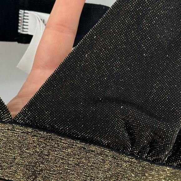 Colsie Gold Lurex Bralette Small Shimmery Sparkle Festival Crop Top Party Top - Picture 3 of 5